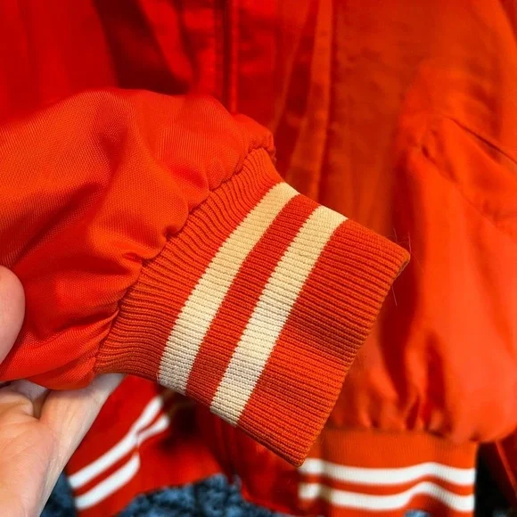 Vintage Holloway varsity zipper jacket in orange size XL. Games, parties, fun! - Picture 7 of 11